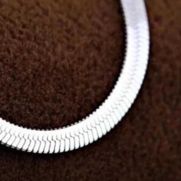 “20” 925 STERLING SILVER SNAKE FLATE NECKLACE - Picture 3 of 7